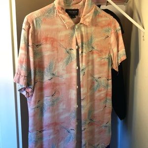 Pink button down shirt S